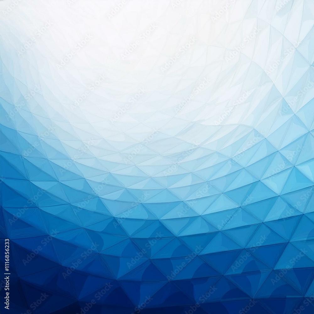 Fototapeta premium vague bleu géométrique avec dégradé de blanc, fond d'écran, background en illustration ia