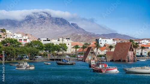 Nice view of Mindelo's harbor and it's fishing boat, Cape Verde