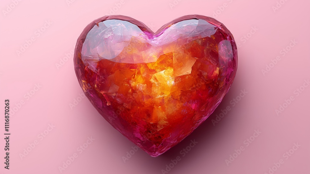 Shiny Crystal Heart Symbolizing Love and Affection Shiny Crystal Heart Symbolizing Love and Affection