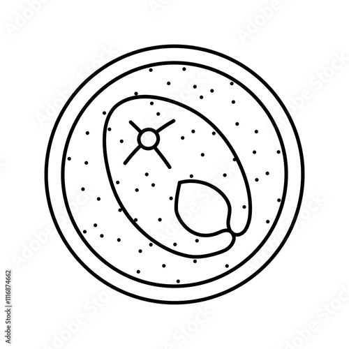 curry fish line icon vector. curry fish sign. isolated contour symbol black illustration