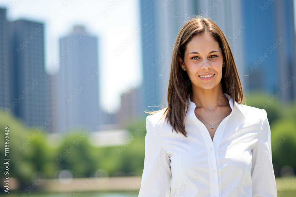 Portrait of a businesswoman smiling in chicago, illinois