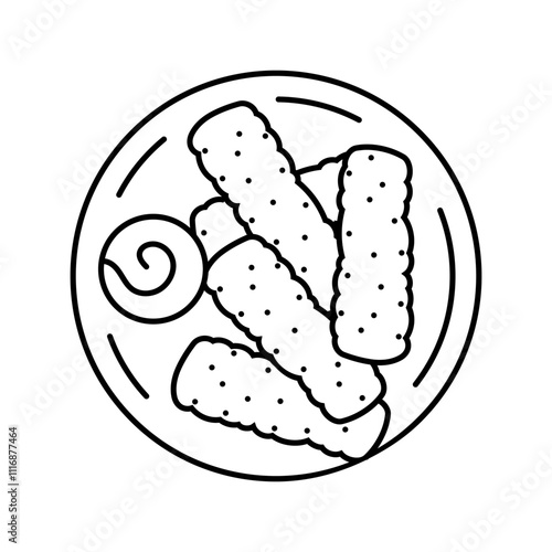fingers fish line icon vector. fingers fish sign. isolated contour symbol black illustration