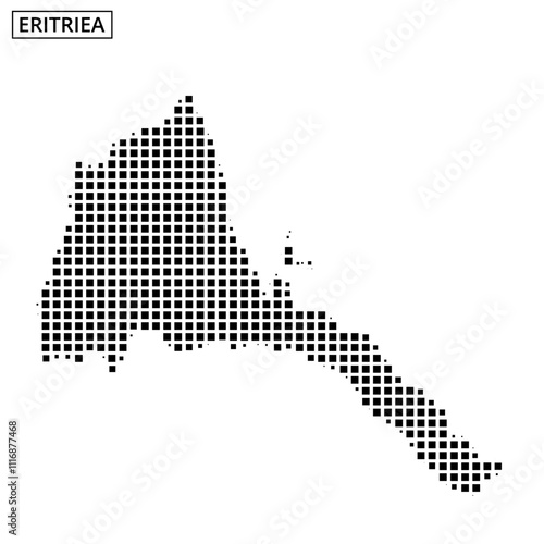 Map outline of Eritrea showcasing geographic details and features