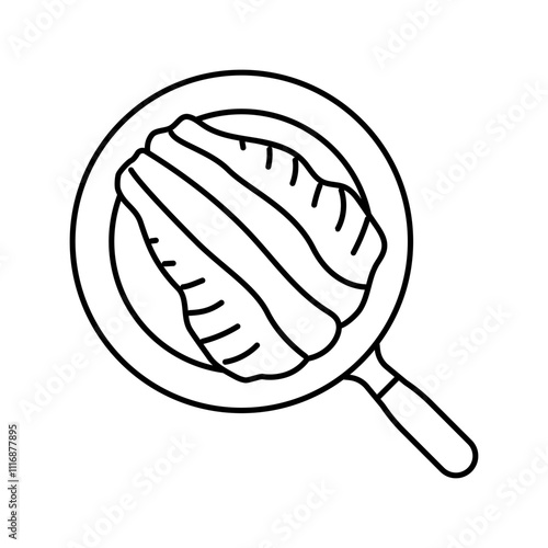 pan seared trout fish line icon vector. pan seared trout fish sign. isolated contour symbol black illustration