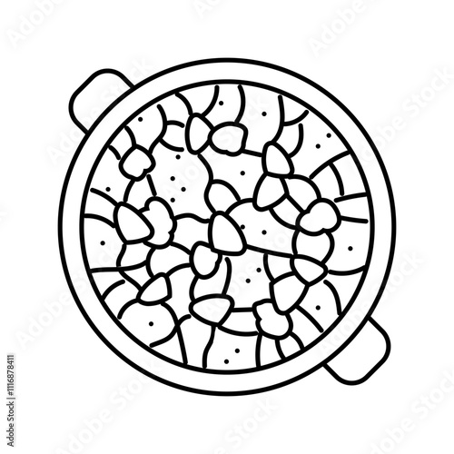paella fish line icon vector. paella fish sign. isolated contour symbol black illustration