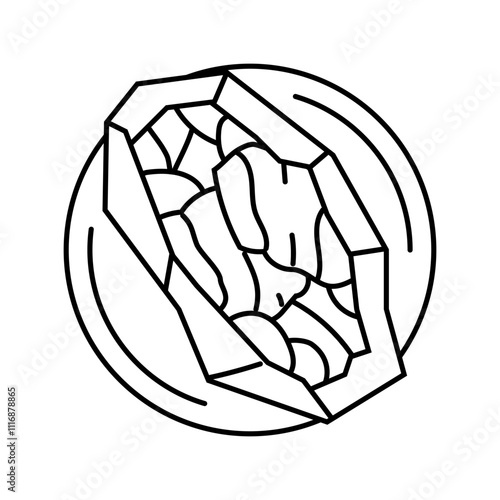 teriyaki fish line icon vector. teriyaki fish sign. isolated contour symbol black illustration