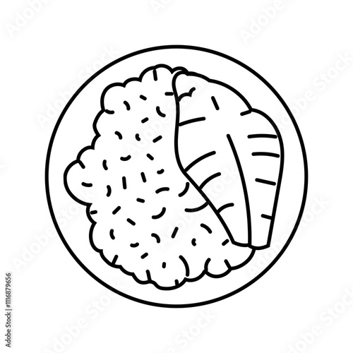 tempura fish line icon vector. tempura fish sign. isolated contour symbol black illustration