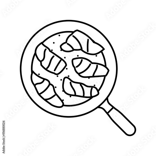risotto fish line icon vector. risotto fish sign. isolated contour symbol black illustration