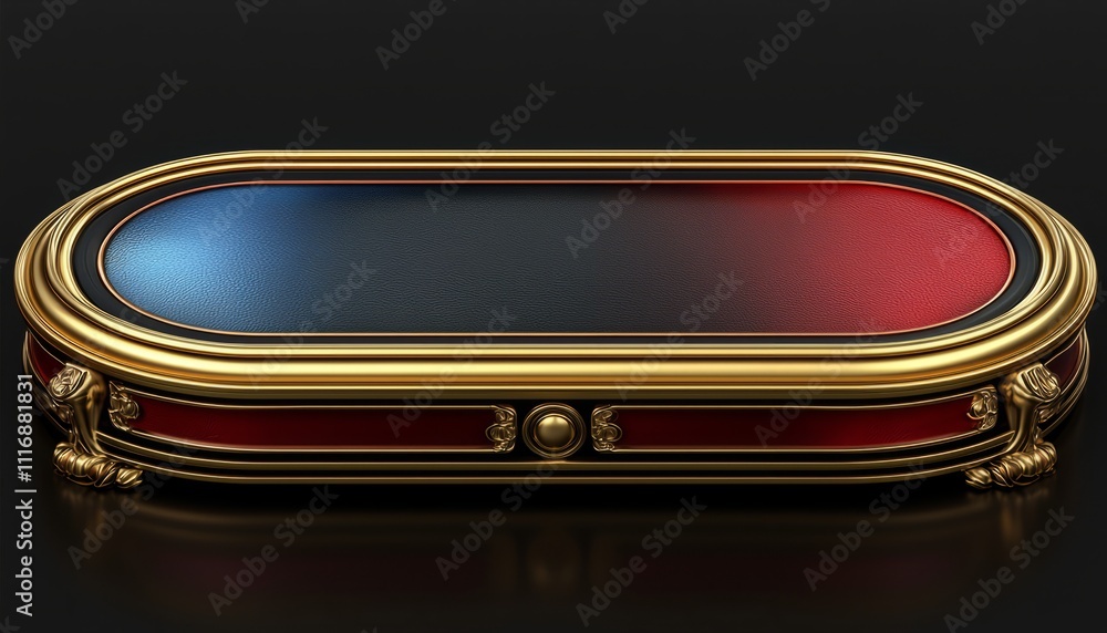 Elegant Oval Display Stand with Gold Accents Elegant Oval Display Stand with Gold Accents