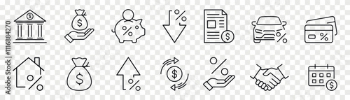 loan finance icon set