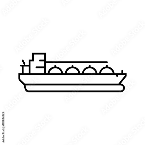 liquefied natural gas carrier line icon vector. liquefied natural gas carrier sign. isolated contour symbol black illustration