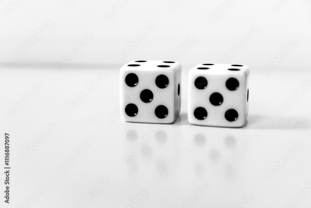 dice 5 and 5 five showing front view on a white background dice 5 and 5 five showing front view on a white background