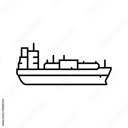 liquefied petroleum gas carrier line icon vector. liquefied petroleum gas carrier sign. isolated contour symbol black illustration