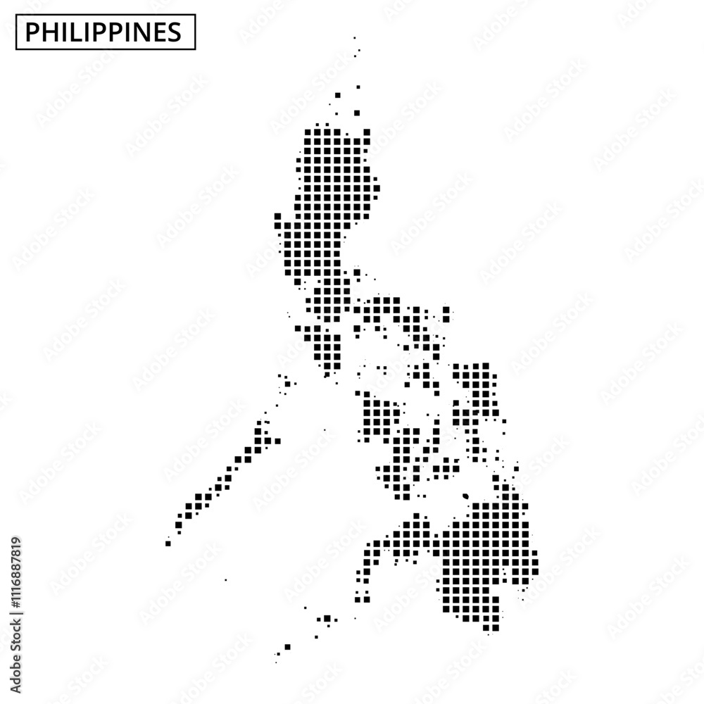 Fototapeta premium Outline of the Philippines in a dotted design with minimalist style for educational use