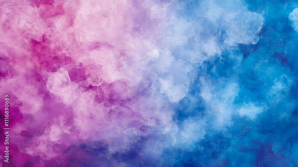 Fototapeta premium Abstract background with pink and blue smoke clouds.