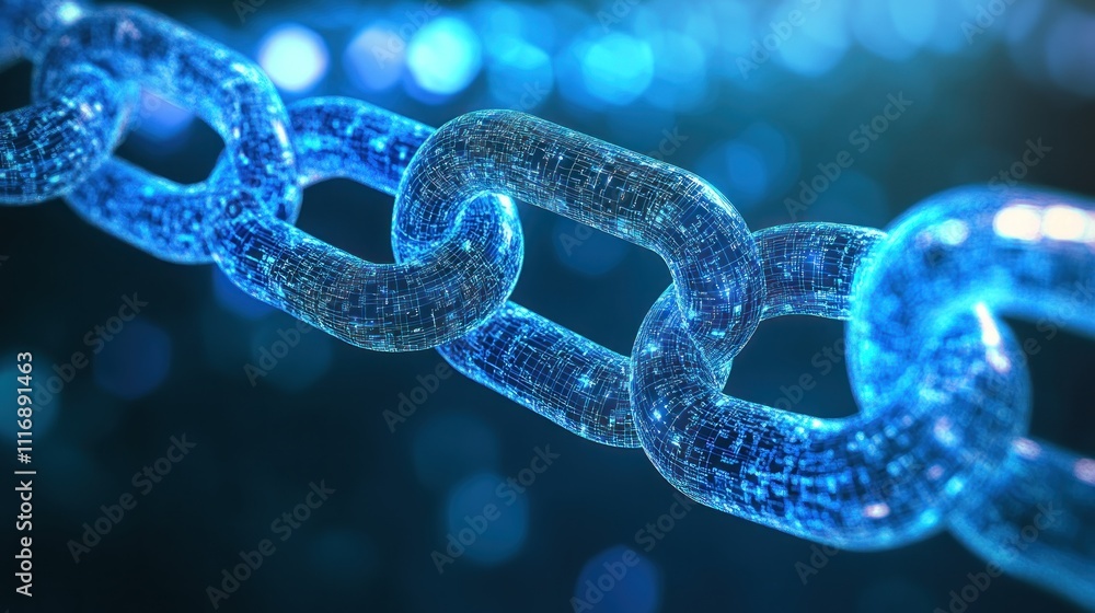 Digital Chain - A Glowing Representation of a Blockchain Digital Chain - A Glowing Representation of a Blockchain