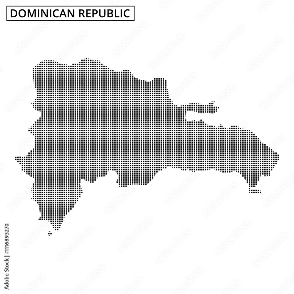 Obraz premium Detailed map outline of the Dominican Republic on a subtle patterned background