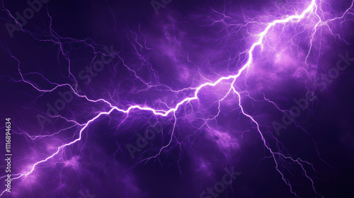 Wallpaper Mural vibrant purple lightning bolt illuminates dark sky, showcasing raw power and beauty of nature electric energy. striking contrast highlights stormy atmosphere Torontodigital.ca