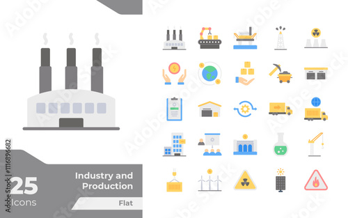 Industry and Production Flat Icons