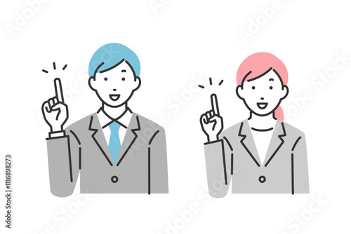 説明をしている男性と女性のビジネスパーソン
