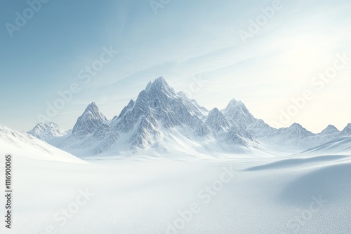 High-definition snowy mountain background under a clear sky