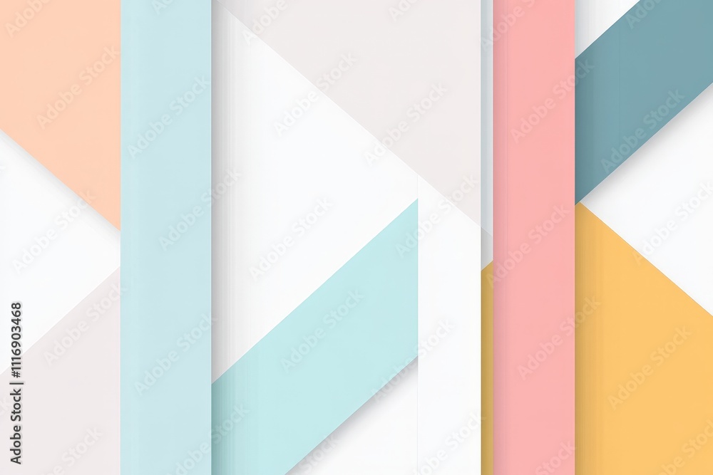 Obraz premium Minimalist graphic design with pastel shapes on a white background