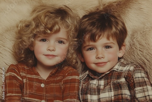 Faded snapshot: glimpse into childhood memories captured through old photographs, nostalgia and passage of time, worn edges and soft hues reflect moments of joy, innocence, cherished connections.