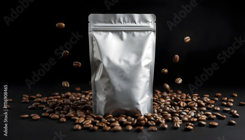 morning coffee beans roasted packaging mockup drink