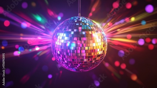 Disco Ball with Colorful Lights