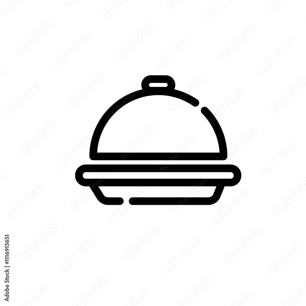 cover food with simple icon and minimalist line art, food illustration, food icon