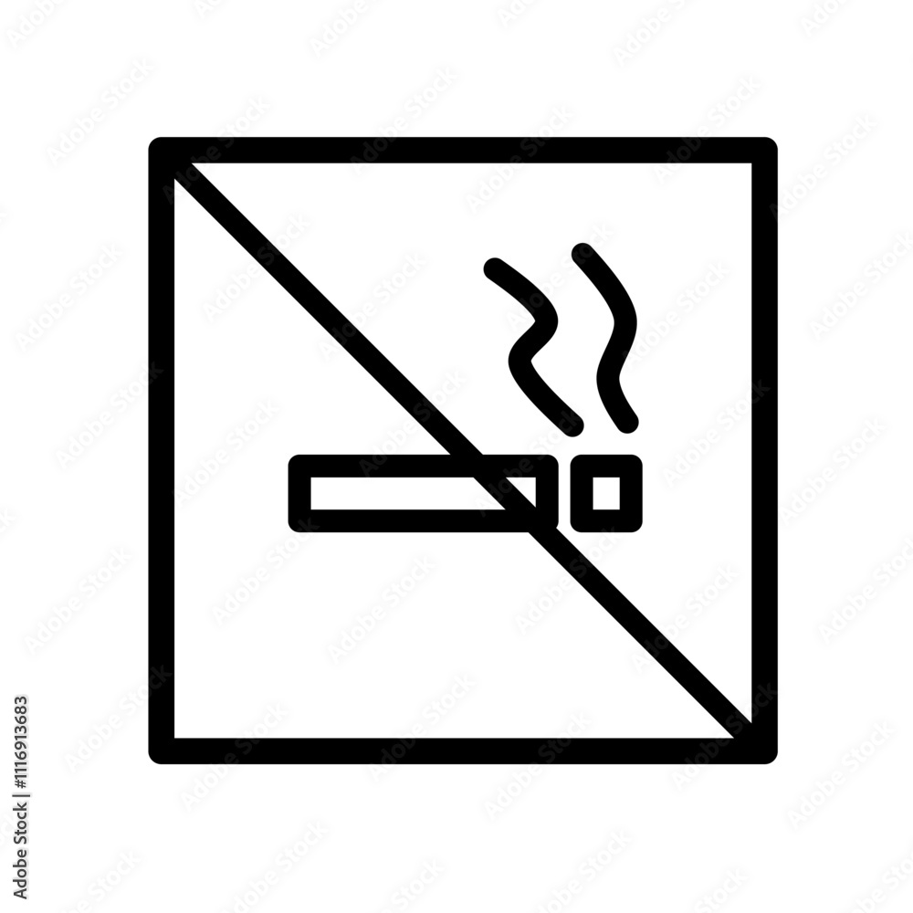 No smoking signage symbol, public area, street, building No smoking signage symbol, public area, street, building