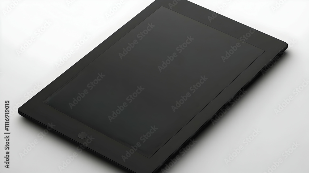 Black tablet computer isolated on white background. Black tablet computer isolated on white background.