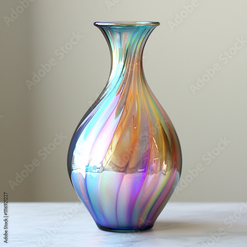 A shimmering iridescent glass vase the shifti photo