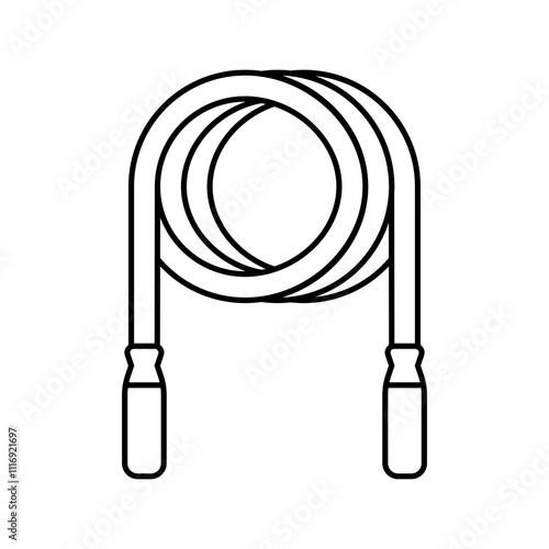 jump rope fitness tool line icon vector. jump rope fitness tool sign. isolated contour symbol black illustration