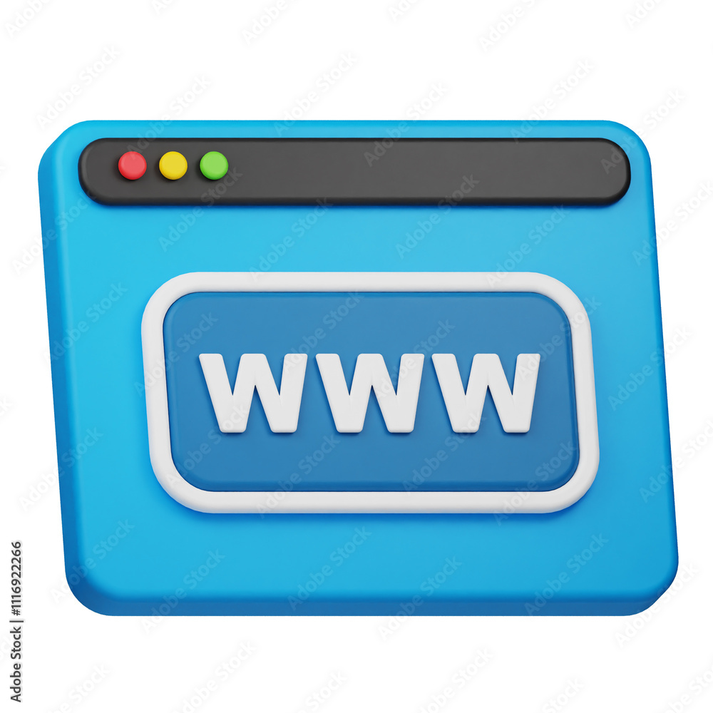 www website 3d icon isolated on the white background www website 3d icon isolated on the white background