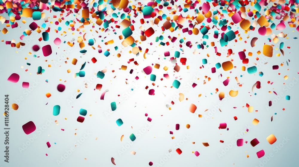 Colorful Confetti Celebration Festive Falling Squares