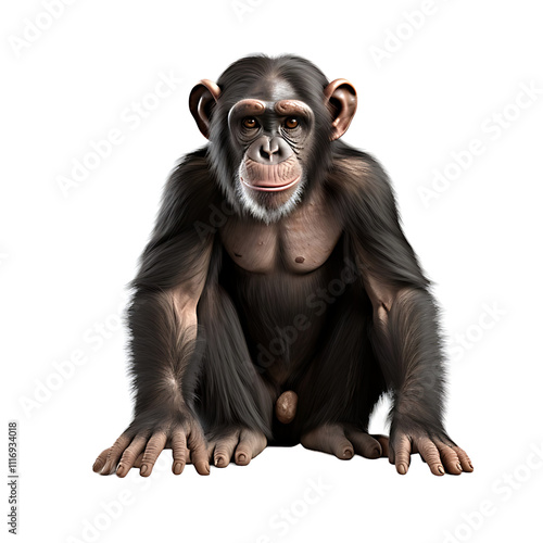 Chimpanzee with white background 