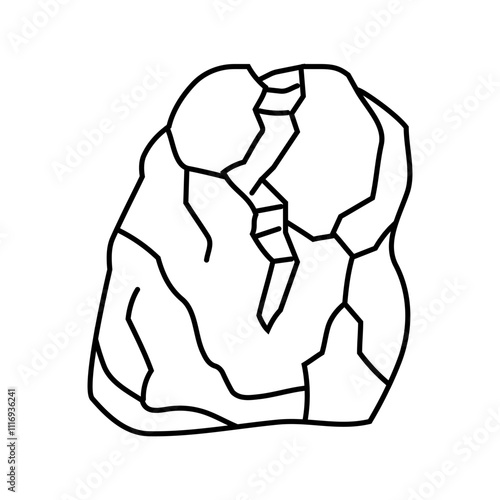 splitting rock fracture line icon vector. splitting rock fracture sign. isolated contour symbol black illustration
