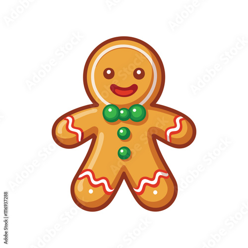 Delicious Gingerbread Cookies for the Holiday Season vector illustration isolated on white background