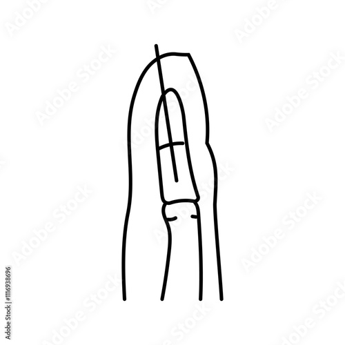 dislocated joint fracture line icon vector. dislocated joint fracture sign. isolated contour symbol black illustration
