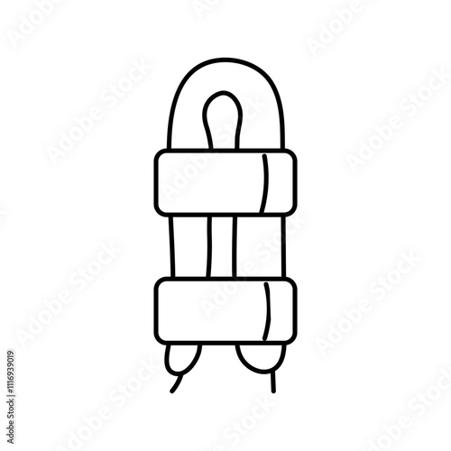 surgical pin for fracture line icon vector. surgical pin for fracture sign. isolated contour symbol black illustration