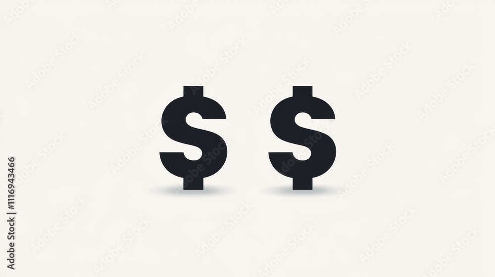 Black and white minimalistic dollar sign icon with a clean aesthetic Black and white minimalistic dollar sign icon with a clean aesthetic