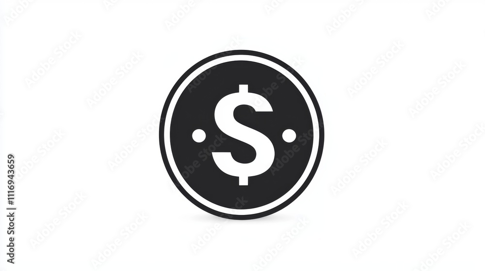 Simple dollar sign icon on a beige background with clean lines Simple dollar sign icon on a beige background with clean lines