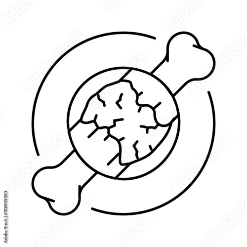 bone healing fracture injury line icon vector. bone healing fracture injury sign. isolated contour symbol black illustration