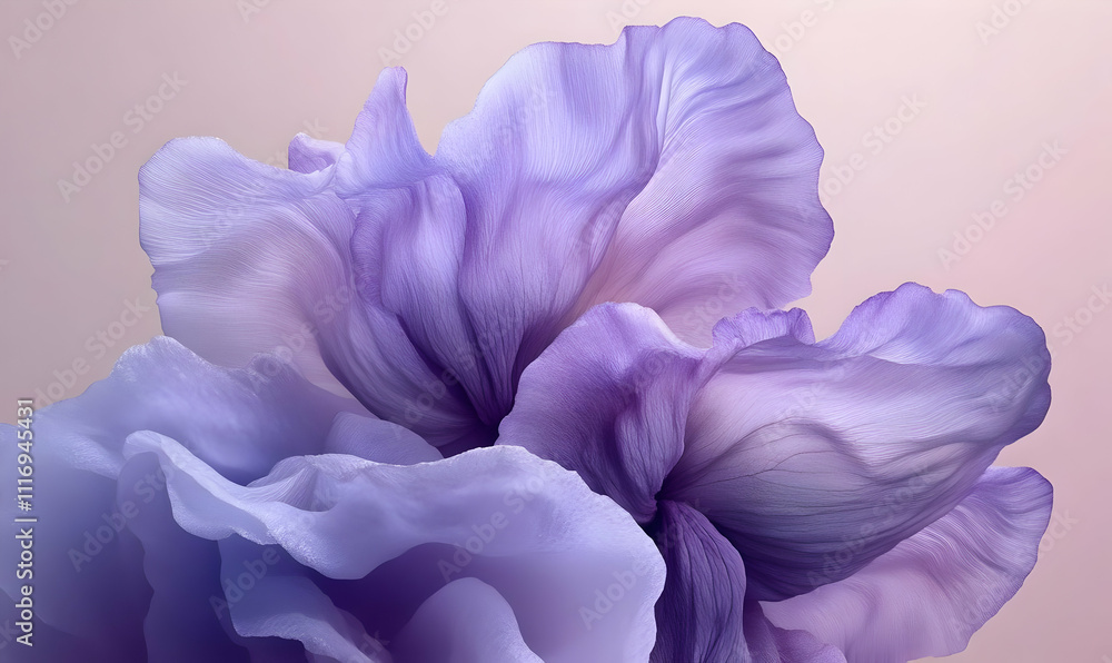 A close-up of delicate purple flowers with soft, flowing petals. A close-up of delicate purple flowers with soft, flowing petals.