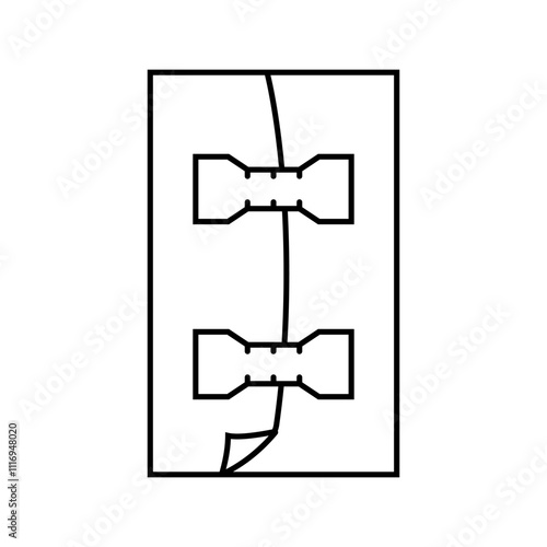 bone fixation plate fracture injury line icon vector. bone fixation plate fracture injury sign. isolated contour symbol black illustration