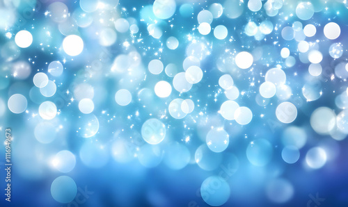 A soft, dreamy background of blue and white bokeh lights creating a calming atmosphere.