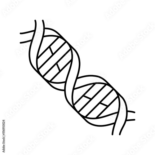 dna helix genetic engineering line icon vector. dna helix genetic engineering sign. isolated contour symbol black illustration