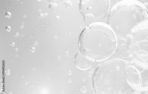 3D Skin Serum and Vitamin illustration isolated on gray background. concept skin care cosmetics solution. 3d rendering. 