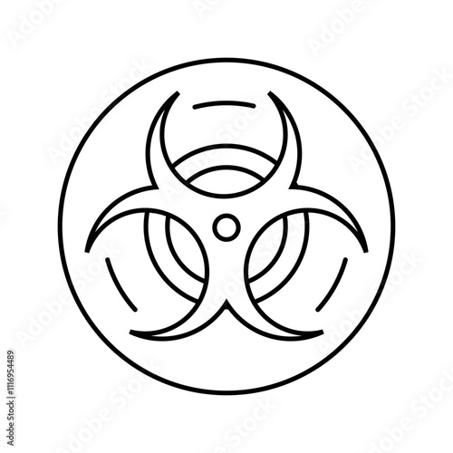 biohazard genetic engineering line icon vector. biohazard genetic engineering sign. isolated contour symbol black illustration